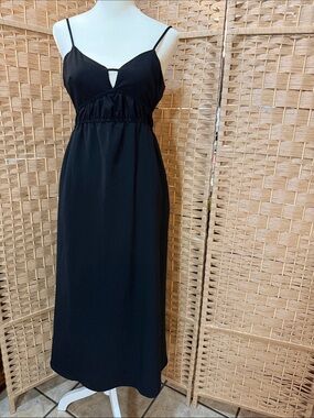 a new day Black Spaghetti Strap Maxi Dress with Keyhole